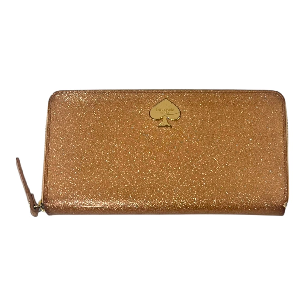 Kate Spade New York Glitter Pink Wallet Nice Feel And Good Inside Preppy Mint - Picture 1 of 6